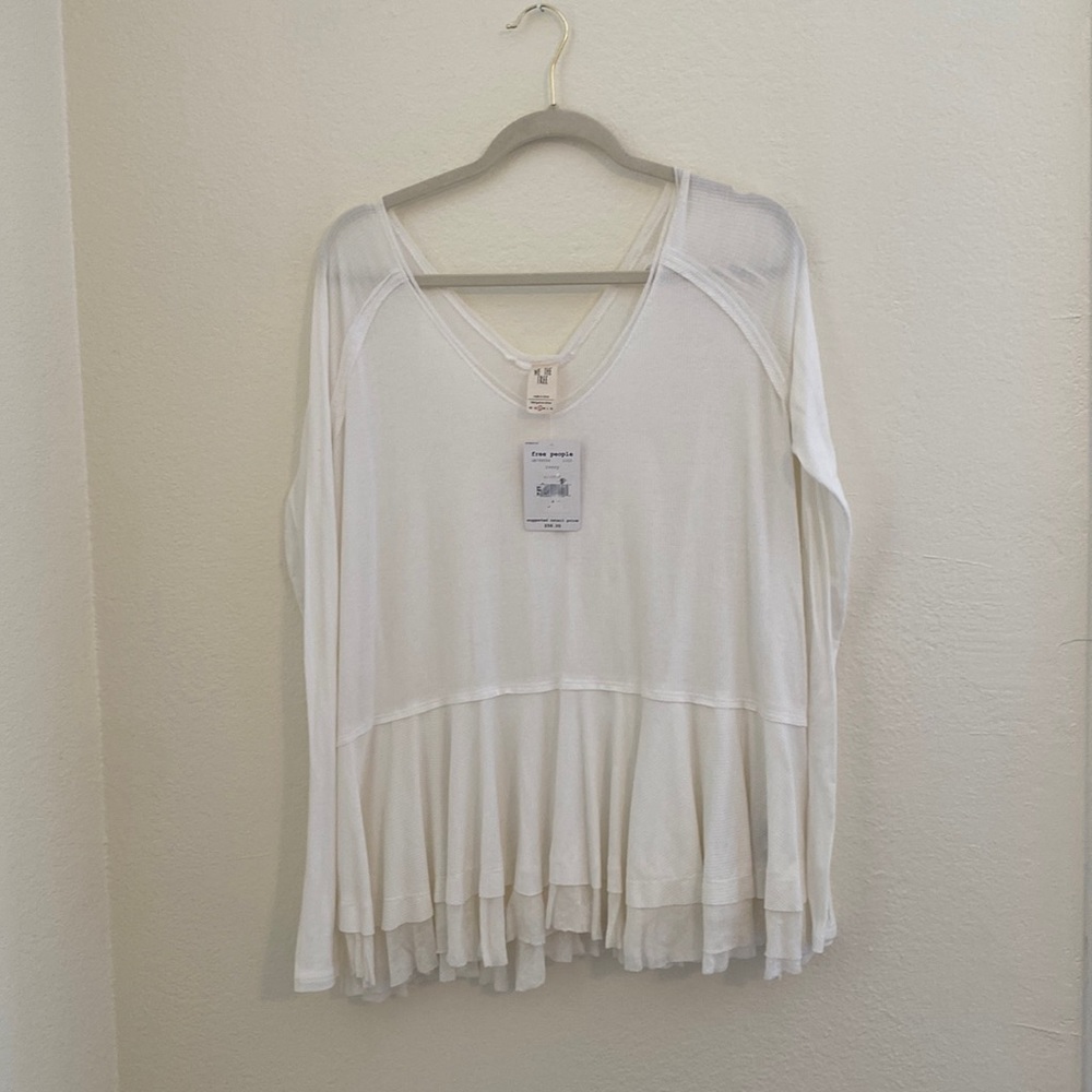 Fee people ivory long sleeve top